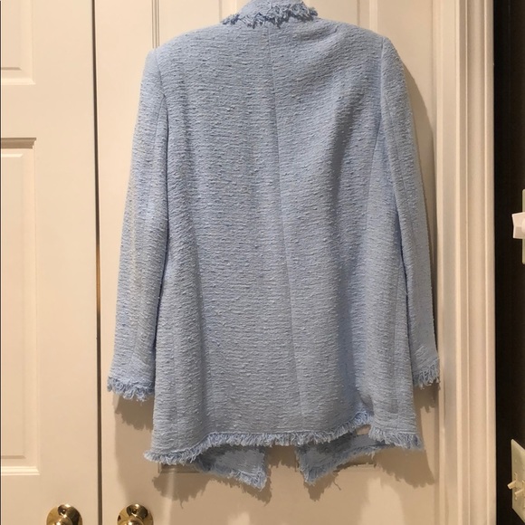 Zara tweed chanel look alike jacket baby blue - Picture 2 of 3
